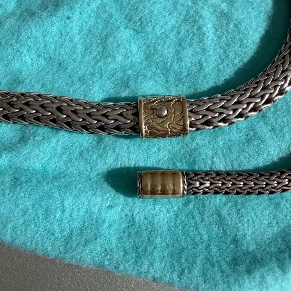 John Hardy Wheat Choker Necklace .925 Silver 18K Gold and Bracelet - Picture 5 of 10